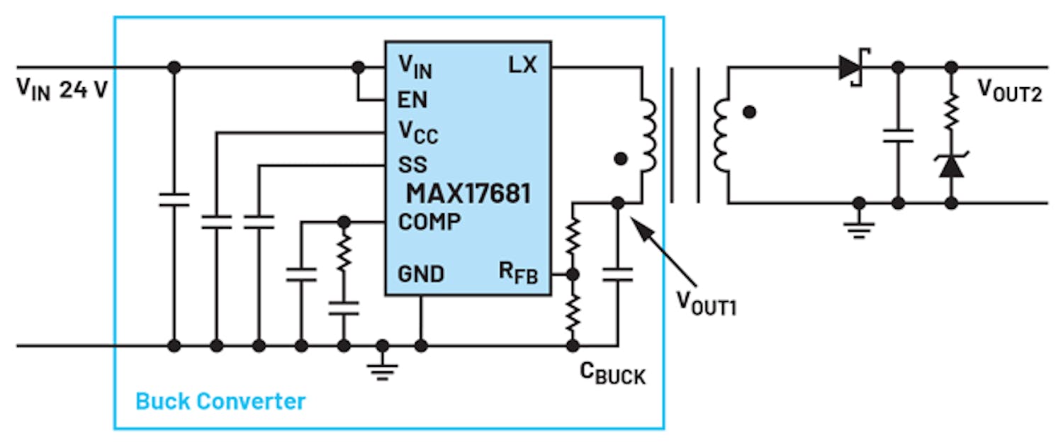 3. This iso-buck converter is built with a MAX17681.