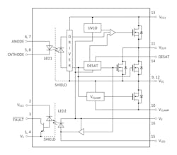 1. The Toshiba TLP5212 smart gate-driver photocoupler for controlling IGBTs and MOSFETs, which can drive ±2.5-A source/sink output, includes additional protection features unique to this class of load. 1. The Toshiba TLP5212 smart gate-driver photocoupler for controlling IGBTs and MOSFETs, which can drive ±2.5-A source/sink output, includes additional protection features unique to this class of load.