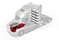 According to the EPA's Greenhouse Gas Emissions Model (GEM) for Medium- and Heavy-Duty Vehicle Compliance, a model year 2027 Class 8 sleeper cab semi, powered by a hydrogen ICE, would generate 144 fewer metric tons of carbon dioxide per year versus its diesel-powered counterpart. According to the EPA's Greenhouse Gas Emissions Model (GEM) for Medium- and Heavy-Duty Vehicle Compliance, a model year 2027 Class 8 sleeper cab semi, powered by a hydrogen ICE, would generate 144 fewer metric tons of carbon dioxide per year versus its diesel-powered counterpart.