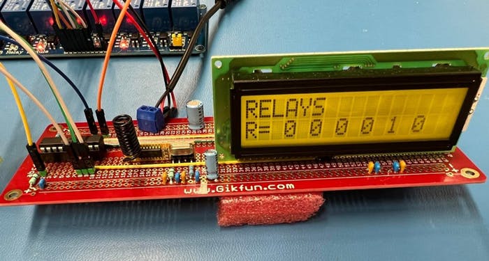 4. The PCB for the receiver unit displays relay status.