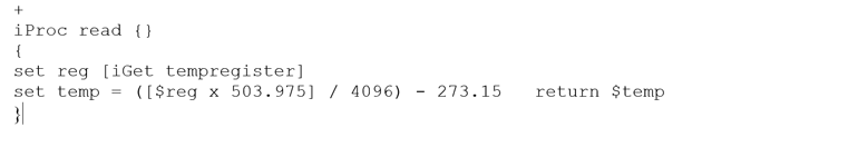 9. Formula and ready-to-go PDL to read on-chip temperature.