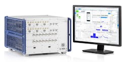 The R&S CMX500 one-box tester features FR1/FR2 testing capability. The R&S CMX500 one-box tester features FR1/FR2 testing capability.