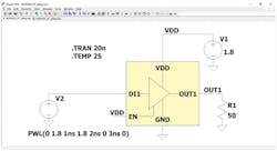 20. ADxxxx setup for falling waveform with a ground-referenced 50-Ω load. 20. ADxxxx setup for falling waveform with a ground-referenced 50-Ω load.