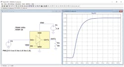 23. ADxxxx setup and plot of DOUT1 rising waveform with a ground-referenced 50-Ω load. 23. ADxxxx setup and plot of DOUT1 rising waveform with a ground-referenced 50-Ω load.