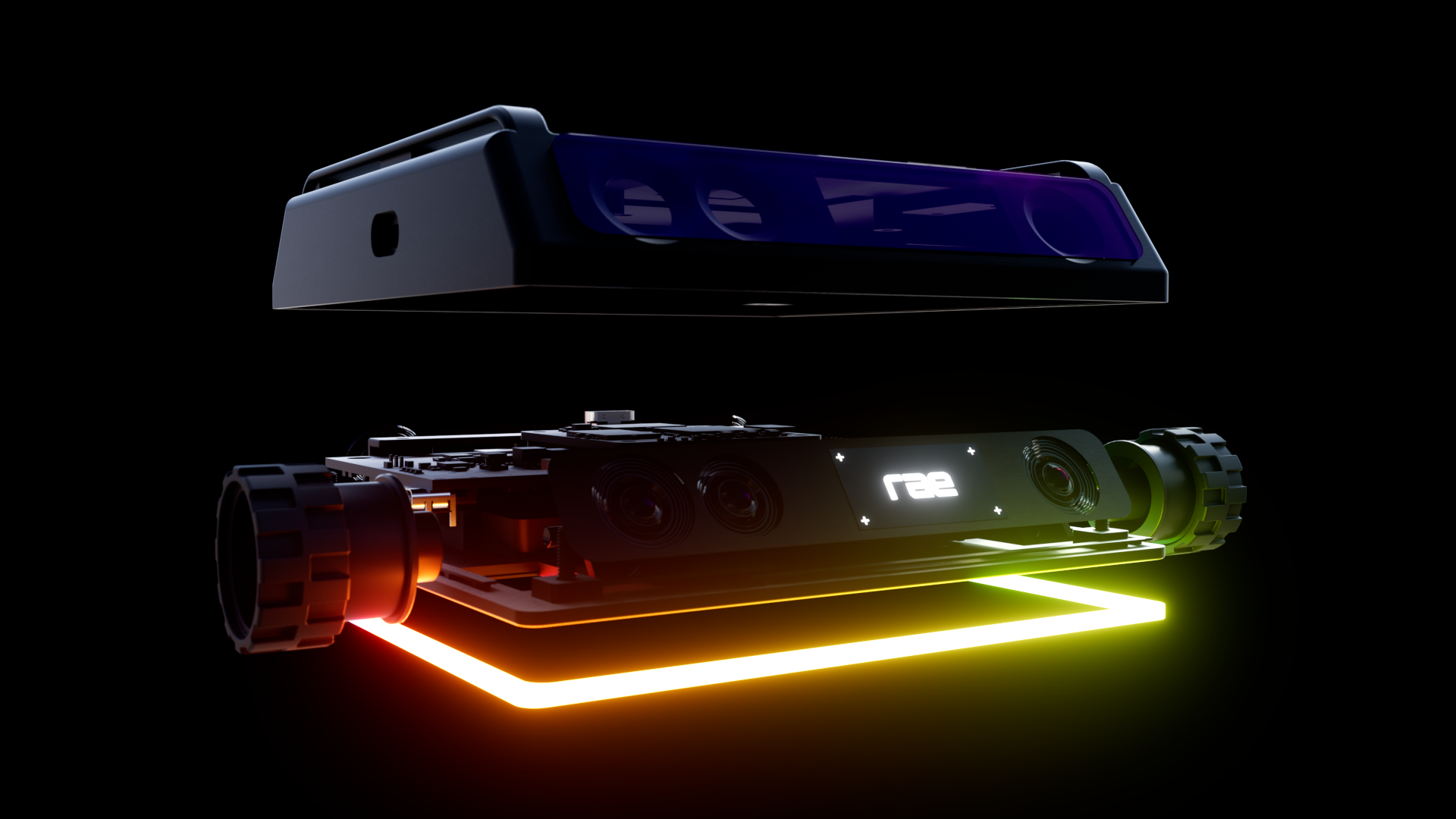 REA has two cameras for stereo vision on the front and rear. There's a high-resolution color camera on the front as well.