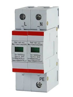 Shown is one type of a surge protection device (SPD). Shown is one type of a surge protection device (SPD).