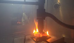 Enovix’s unique interconnect architecture makes its Li-ion batteries extremely resistant to thermal-runaway effects, demonstrated here during a nail penetration test of a conventional cell-phone battery. Enovix’s unique interconnect architecture makes its Li-ion batteries extremely resistant to thermal-runaway effects, demonstrated here during a nail penetration test of a conventional cell-phone battery.