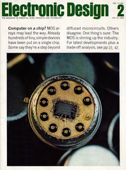 5. Computers on a chip? Why not. This is the Electronic Design cover of Vol. 14 No. 2 in January 1966.