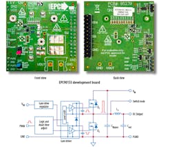 3. The EPC90153 Development Board greatly simplifies assessment and performance optimization of the EPC2619 GaN FET. 3. The EPC90153 Development Board greatly simplifies assessment and performance optimization of the EPC2619 GaN FET.
