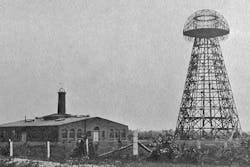 1. Nikola Tesla’s Wardenclyffe Tower, a virtual behemoth, otherwise known as the Tesla Tower, began construction circa 1901-1902. The research lab building on the lower right was Italian Renaissance inspired. 1. Nikola Tesla’s Wardenclyffe Tower, a virtual behemoth, otherwise known as the Tesla Tower, began construction circa 1901-1902. The research lab building on the lower right was Italian Renaissance inspired.