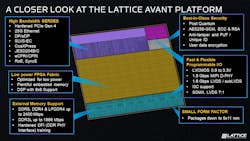 The diagram shows the features packed into an Avant FPGA.