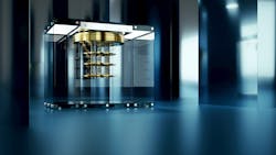 Nxpa077(image3)quantum Computer In An Abstract Blue Room 3d Render Nxpa077(image3)quantum Computer In An Abstract Blue Room 3d Render