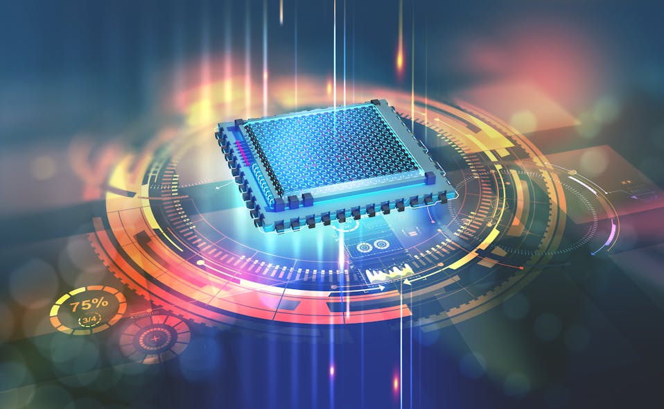 Nxpa077(image5)futuristic Cpu Quantum Processor In The Global Computer Network 3d Illustration Of Digital Cyber Space