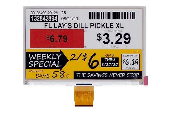 2. E-paper-displays in kleur van E Ink verschijnen in de winkelschappen. Ze vereisen minimale stroom om te updaten en blijven ongewijzigd wanneer de stroom wordt uitgeschakeld. 2. E-paper-displays in kleur van E Ink verschijnen in de winkelschappen. Ze vereisen minimale stroom om te updaten en blijven ongewijzigd wanneer de stroom wordt uitgeschakeld.
