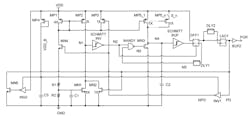 4. This schematic shows the proposed zero quiescent current, with adjustable delay, and power-on-reset (POR) circuitry. (Image from Reference 8) 4. This schematic shows the proposed zero quiescent current, with adjustable delay, and power-on-reset (POR) circuitry. (Image from Reference 8)