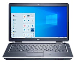 1. The Dell E6430 laptop uses Windows 10 and includes a 320-GB HDD.