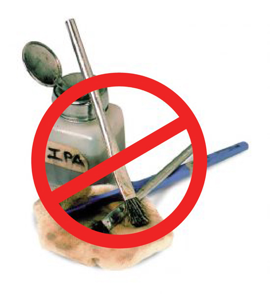 3. Old-style dip and brush cleaning with IPA often leaves PCBs dirty.