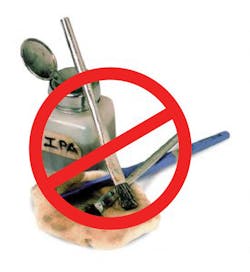 3. Old-style dip and brush cleaning with IPA often leaves PCBs dirty. 3. Old-style dip and brush cleaning with IPA often leaves PCBs dirty.