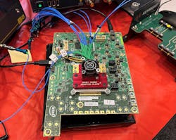 1. A test chip with Intel’s long-reach 224G PAM-4 SerDes inside was on display at DesignCon. 1. A test chip with Intel’s long-reach 224G PAM-4 SerDes inside was on display at DesignCon.