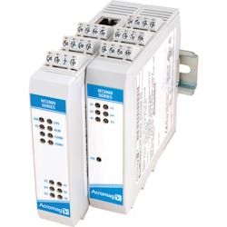 1. The NT2510 and NT2530 multifunction I/O modules feature an Ethernet interface and can handle analog, discrete, and temperature signals.