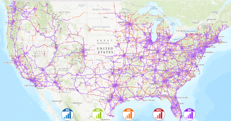 1. T-Mobile, including Sprint, coverage in the U.S. (Image courtesy of nPerf)