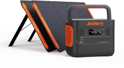 The Explorer 1500 Pro (right) can be connected to the SolarSaga 100-W solar panels (left) to charge the Pro's battery. The Pro can then be used to provide ac power to almost any device. The Explorer 1500 Pro (right) can be connected to the SolarSaga 100-W solar panels (left) to charge the Pro's battery. The Pro can then be used to provide ac power to almost any device.