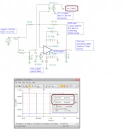 5. Simulation to test the effect of input CM swing on input offset voltage in the OPA837 model. 5. Simulation to test the effect of input CM swing on input offset voltage in the OPA837 model.