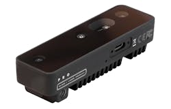 The OAK-D Pro includes a 12-Mpixel RGB camera, an IR illuminator, and a pair of IR sensors that deliver 3D, stereoscopic-depth imaging data. The OAK-D Pro includes a 12-Mpixel RGB camera, an IR illuminator, and a pair of IR sensors that deliver 3D, stereoscopic-depth imaging data.