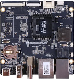 4. The BeaglePlay from BeagleBone is built around Texas Instruments’ (TI) AM6254 featuring Arm Cortex-A53, Cortex-R5, Cortex-M4, and TI PRU cores. 4. The BeaglePlay from BeagleBone is built around Texas Instruments’ (TI) AM6254 featuring Arm Cortex-A53, Cortex-R5, Cortex-M4, and TI PRU cores.
