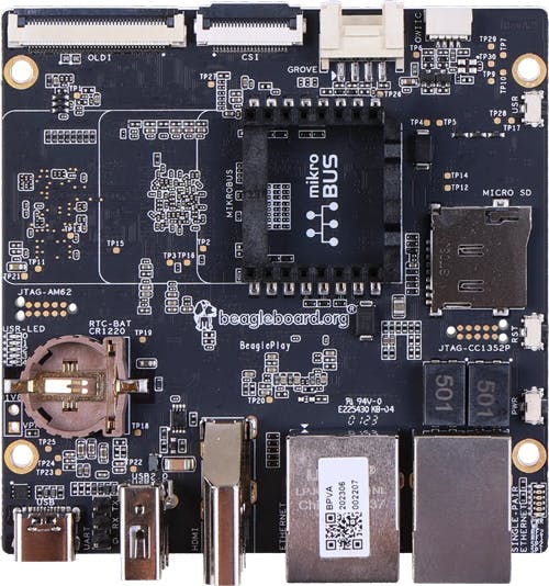 4. The BeaglePlay from BeagleBone is built around Texas Instruments&rsquo; (TI) AM6254 featuring Arm Cortex-A53, Cortex-R5, Cortex-M4, and TI PRU cores.