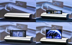 Hyundai’s rollable display can be scaled either up or down. Hyundai’s rollable display can be scaled either up or down.