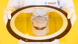 Shown is a semiconductor wafer processed at one of Bosch’s existing fabs. Shown is a semiconductor wafer processed at one of Bosch’s existing fabs.
