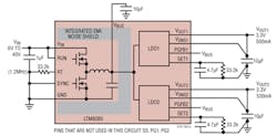 1. Analog Devices&rsquo; LTM8080 incorporates a combination of patented silicon, layout, and packaging innovations, resulting in an extremely low-noise, dual-output dc-dc &mu;Module regulator.
