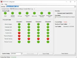 5. This fault view indicates shorts and opens as well as overcurrent and overtemperature conditions. 5. This fault view indicates shorts and opens as well as overcurrent and overtemperature conditions.