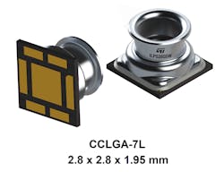 1. The ILPS28QSW barometric pressure sensor comes in a sealed, cylindrical, seven-contact ceramic LGA surface-mountable package measuring just 2.8 &times; 2.8 &times; 1.95 mm.