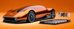 1. The Mercedes-Benz Vision One-Eleven is shown with its axial motor and Formula 1 battery tech.