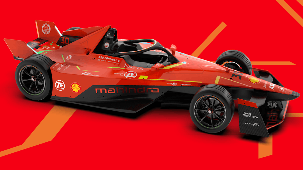 1. The third generation of Formula E racers features a more powerful drivetrain, four-wheel regenerative braking, and fighter-plane-inspired aerodynamic features.