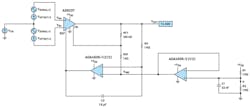 1. Shown is an ac-coupled signal conditioning circuit with indirect current-mode architecture. 1. Shown is an ac-coupled signal conditioning circuit with indirect current-mode architecture.