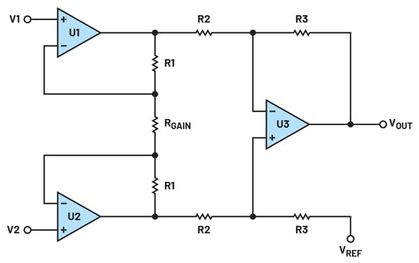 10. Three-op-amp instrumentation amplifiers.