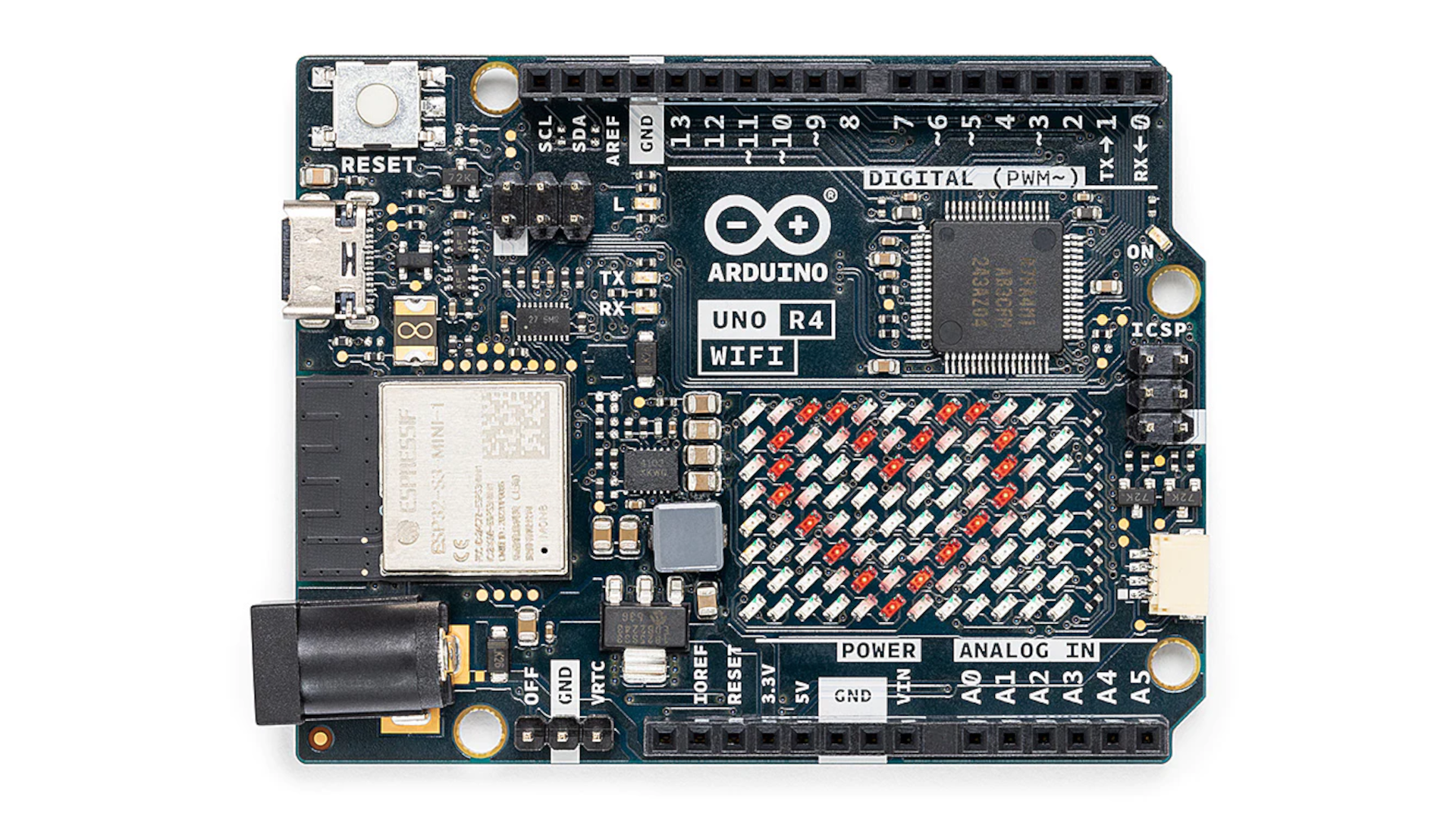 2. The Arduino UNO R4 Wi-Fi uses an ESP32 to provide Wi-Fi and Bluetooth support to the Renesas Cortex-M4-based RA4M1 microcontroller.