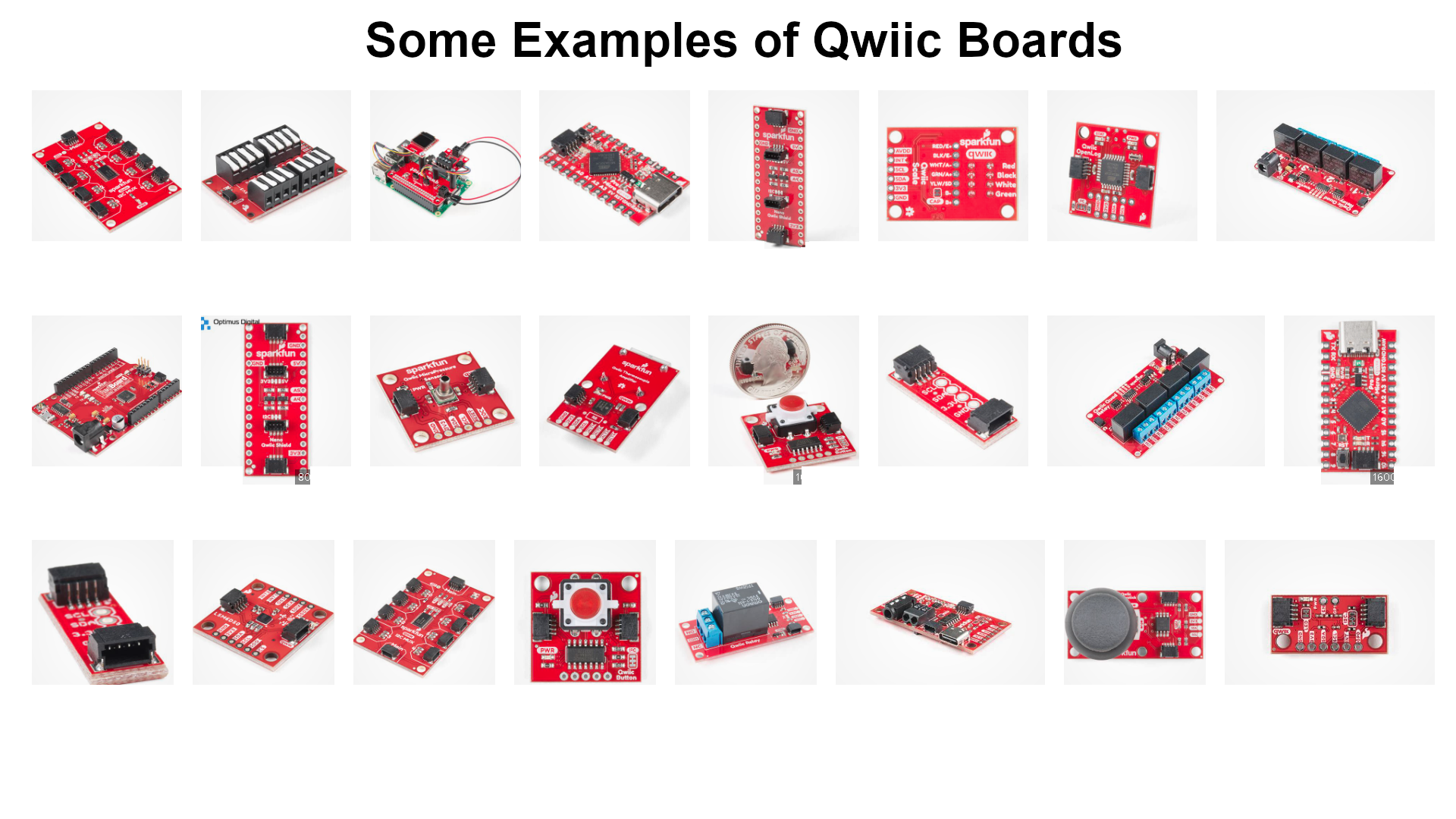 3. Qwiic is an I2C, four-wire interface that works with modules like these.