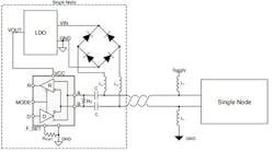 2. A typical power-line network contains two nodes. (Image courtesy of Texas Instruments) 2. A typical power-line network contains two nodes. (Image courtesy of Texas Instruments)