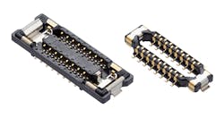 Molex Quad-Row Board-to-Board Connectors achieve a 0.175-mm signal pitch while retaining the industry-standard 0.35-mm soldering pitch. Molex Quad-Row Board-to-Board Connectors achieve a 0.175-mm signal pitch while retaining the industry-standard 0.35-mm soldering pitch.