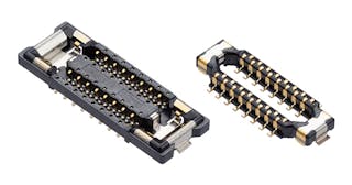 Molex Quad-Row Board-to-Board Connectors achieve a 0.175-mm signal pitch while retaining the industry-standard 0.35-mm soldering pitch.