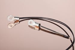 Ametherm’s PANR Series of NTC thermistor probes provides ring lug terminals that are easy to secure to mounting surfaces. Ametherm’s PANR Series of NTC thermistor probes provides ring lug terminals that are easy to secure to mounting surfaces.