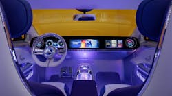 Dominating the full width of the cockpit is the MBUX Superscreen, featuring mini-LED technology and 3D graphics. Dominating the full width of the cockpit is the MBUX Superscreen, featuring mini-LED technology and 3D graphics.