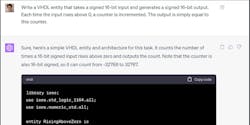 1. Prompting ChatGPT for a VHDL-based fault counter. 1. Prompting ChatGPT for a VHDL-based fault counter.