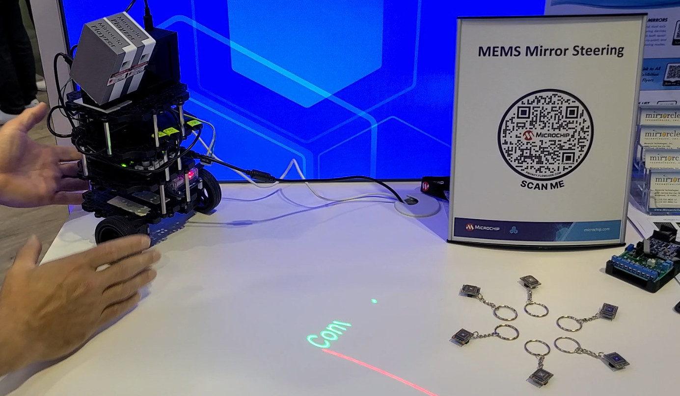 2. The demonstration in the video shows a robot using vector projection to present text and graphics. The trick is that the laser is scanning quickly, and a single frame in the video only shows what's currently being drawn.