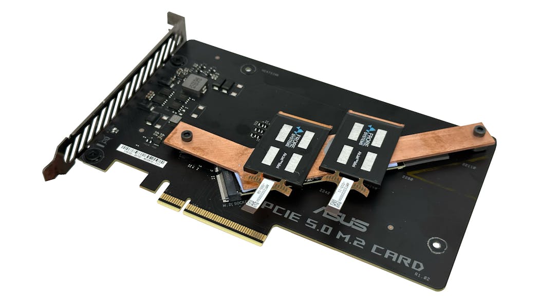 The AirJet&rsquo;s ultra-thin form factor lends itself to removing heat from Phison&rsquo;s latest PCIe Gen 5 NVMe SSDs.
