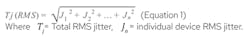 2. RSS equations can be used to estimate the total jitter through the frequency synthesis and clock-distribution devices. 2. RSS equations can be used to estimate the total jitter through the frequency synthesis and clock-distribution devices.